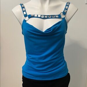 Cache Vibrant Blue Camisole with Decorative Straps